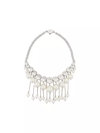Miu Miu Crystal And Pearls Necklace - Farfetch