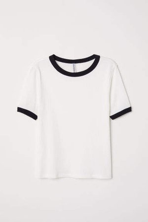 Ribbed T-shirt - White