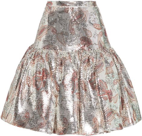 Rodarte Paisley Sequined Circle Skirt Size: 2