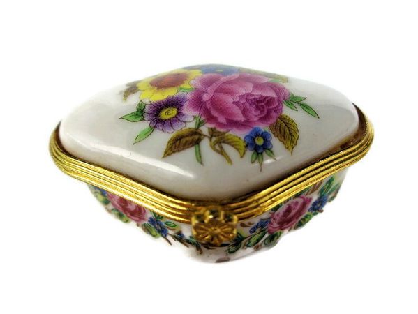Vintage Jewelry Box Floral Ring Holder Dish Trinket Box - Etsy Australia