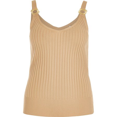 Stone snaffle cami ribbed vest | River Island