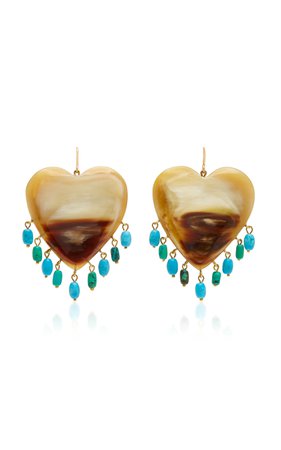 Landa Mixed Horn Turquoise Earrings by Ashley Pittman | Moda Operandi