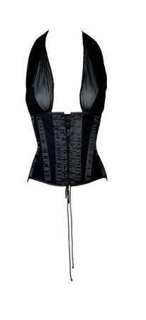 d&g black sheer corset top