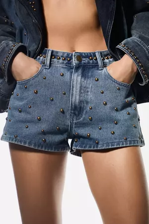 Studded Denim Shorts | Nasty Gal