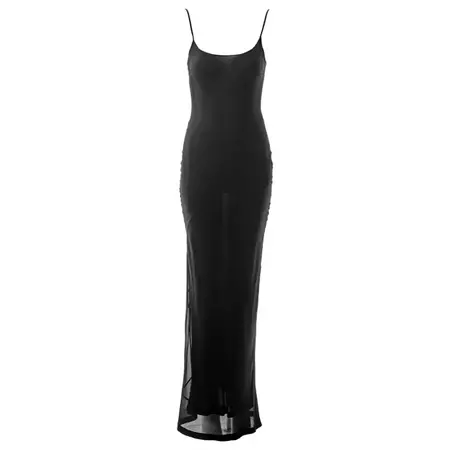 Gucci by Tom Ford black bias cut silk crepe chiffon evening slip dress, ss 1997 For Sale at 1stDibs | tom ford slip dress