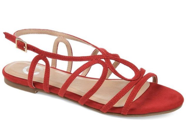 red flat sandal