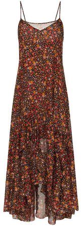 ruffle hem floral maxi dress
