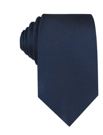 Indigo blue herringbone necktie