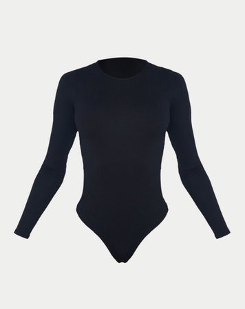 Basic Black Long Sleeve Bodysuit