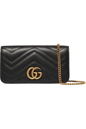 Gucci | GG Marmont mini Schultertasche aus gestepptem Leder | NET-A-PORTER.COM
