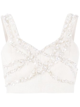 Loulou Embroidered Pearl Top