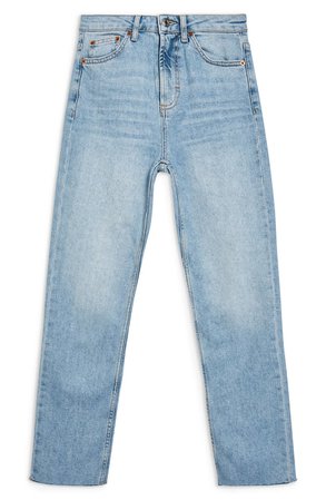 TOPSHOP Raw Hem Crop Straight Leg Jeans | Nordstrom