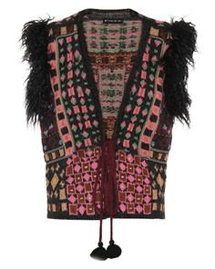 Etro - Faux-fur trimmed crochet waistcoat | Mytheresa