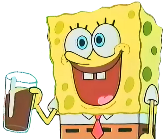 spongebob drinking chocolate milk