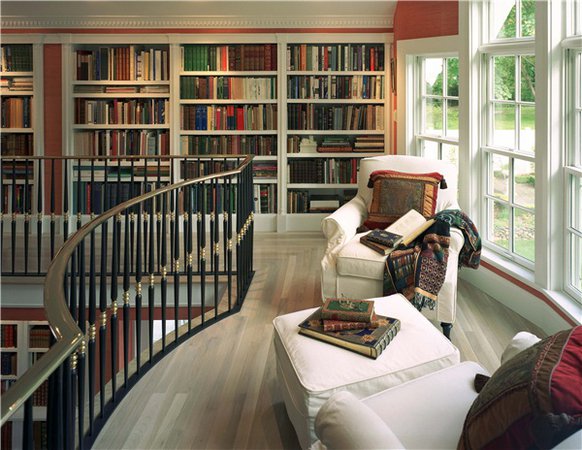 Home Library Design by Saccoccio & Associates, Cranston, RI Saccoccio & Associates Architects in Rhode Island