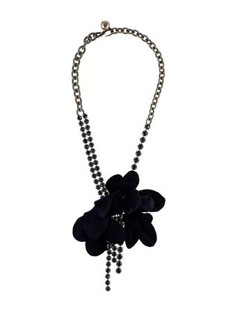 Lanvin Crystal & Flower Lavalier Necklace - Necklaces - LAN81733 | The RealReal