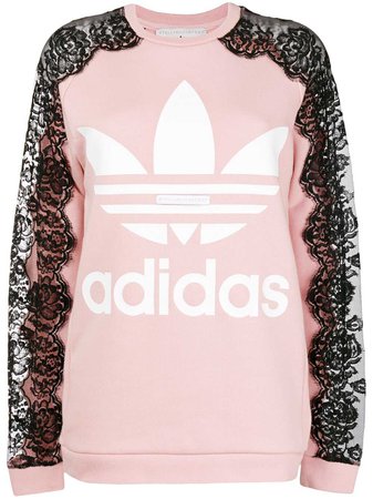 Adidas By Stella Mccartney Lace Sleeve Sweatshirt - Farfetch