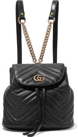 Gg Marmont Quilted Leather Backpack - Black