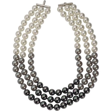 gray pearl necklace - Google Search