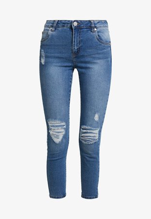 Cotton On MID RISE GRAZER - Jeans Skinny Fit - summer vintage blue rips - Zalando.co.uk