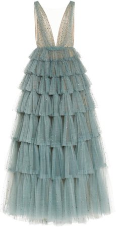 Marchesa Ruffled Tulle Gown
