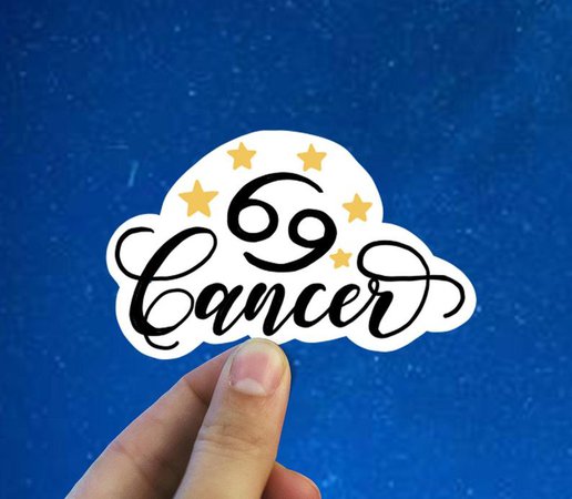 Minimalistic Cancer vinyl sticker astrology sticker best | Etsy