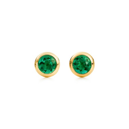 Elsa Peretti Color by the Yard earrings in 18k gold with emeralds