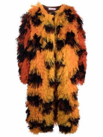 Walter Van Beirendonck leopard faux-fur coat - FARFETCH