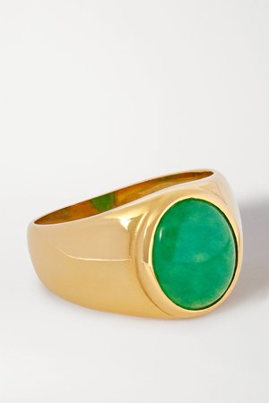 Gold + NET SUSTAIN gold vermeil jade ring | Loren Stewart | NET-A-PORTER