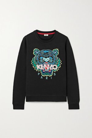 KENZO | Embroidered cotton-jersey sweatshirt | NET-A-PORTER.COM