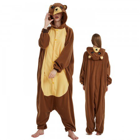 Brown Bear Onesie Costume For Women & Men