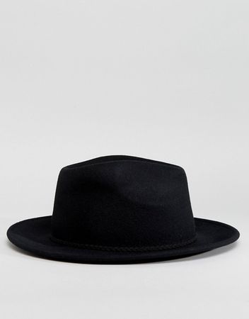 ASOS DESIGN felt panama hat with plait braid trim with size adjuster | ASOS