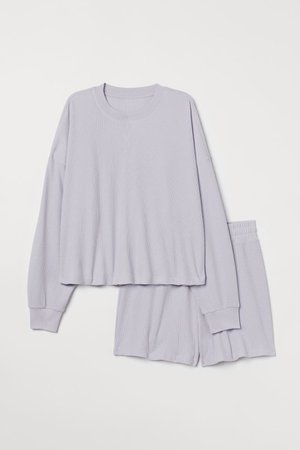 Pajama Top and Shorts - Light purple - Ladies | H&M US