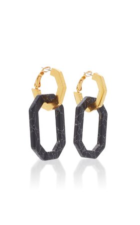 Gold-Tone And Onyx Earrings By Oscar De La Renta | Moda Operandi