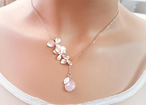 Gold Necklace with Pink Gem