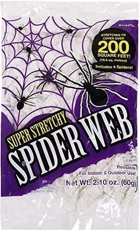 Amazon.com: KANGAROO Stretchy Spider Web Party Decoration with 4 Fake Spiders - Halloween Decorations, Halloween Room Decor for a Halloween Party, Halloween Outdoor Decorations - 16 ft for up to 200 Sq. Ft. : Clothing, Shoes & Jewelry