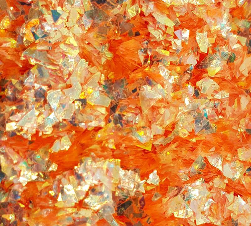 iridescent orange glitter