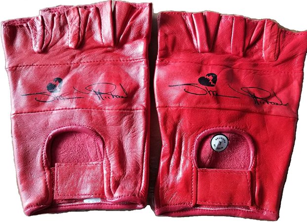 Gloves WWF The Heartbreak Kid Shawn Michaels Red Leather Gloves WWE HBK Size Small at Amazon Men’s Clothing store