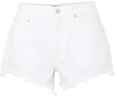AGOLDE - Parker Frayed Denim Shorts - White
