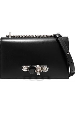 Alexander McQueen | Jewelled Satchel embellished leather shoulder bag | NET-A-PORTER.COM