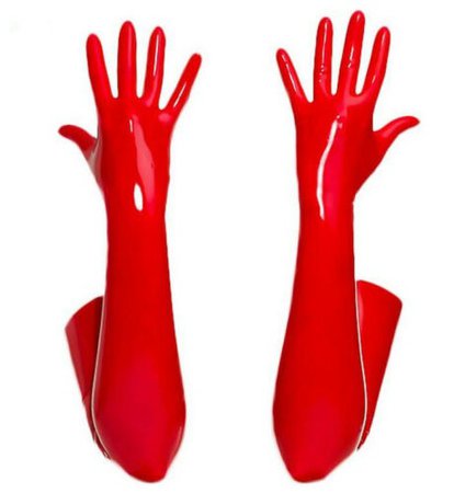 Latex Long Gloves Red Moulded Gloves Opera Long Gloves Size | Wish