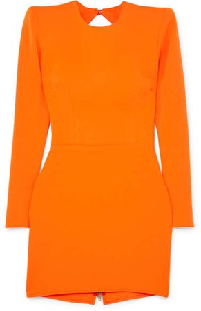 Kira Open-back Crepe Mini Dress - Orange