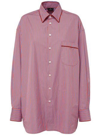 Striped cotton poplin shirt - Etro - Women | Luisaviaroma