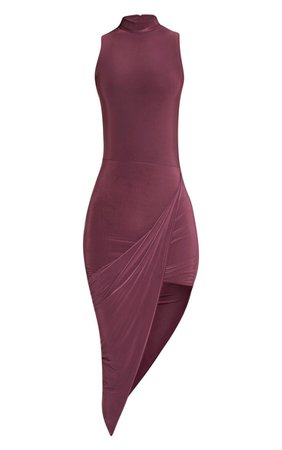Pale Purple Asymmetrical Turtleneck Dress