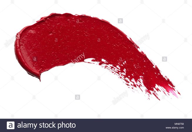 Red makeup smear of matte lip gloss isolated on white background. Red creamy lipstick texture isolated on white background Stock Photo: 185192708 - Alamy