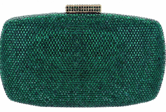 Rhinestone Emerald green clutch