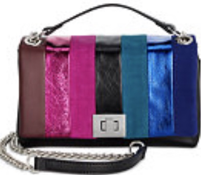 black pink blue purse clutch