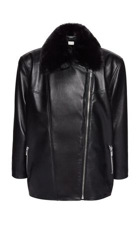 Fur-Trimmed Leather Jacket By Magda Butrym