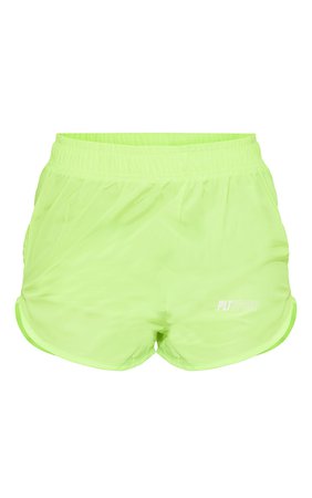 Lime Shell Sport Runner Shorts | Activewear | PrettyLittleThing CA