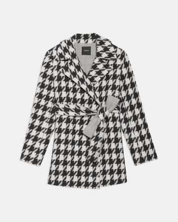 Double-Face Wool Belted Overlay Coat | Theory